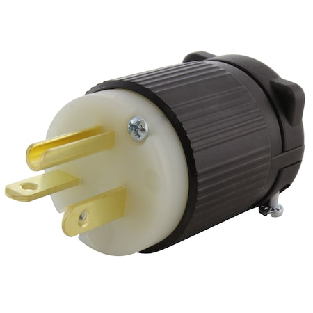 Ac Works Straight Blade Plug, 5-20P, 20 A, 125V AC, 2 Pole, Screw Terminals, Grounded AS520P